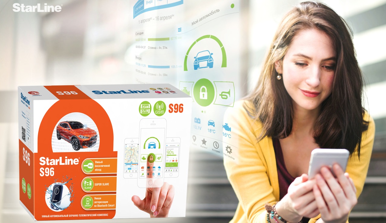 Установка автосигнализации StarLine S96 BT GSM в Томске